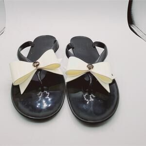 Ted Baker Vanilla Bow Black Jelly Flip Flops Size TB size 7 or 9.5